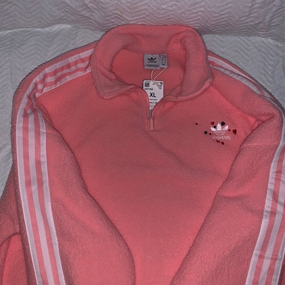 adidas Tops - 💕Adidas Pink Sherpa Pullover- Special Edition